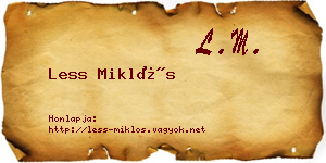 Less Miklós névjegykártya