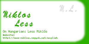miklos less business card